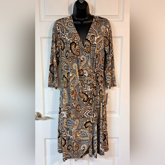 Shelby & Palmer Faux Wrap Pullover Dress - Picture 1 of 10